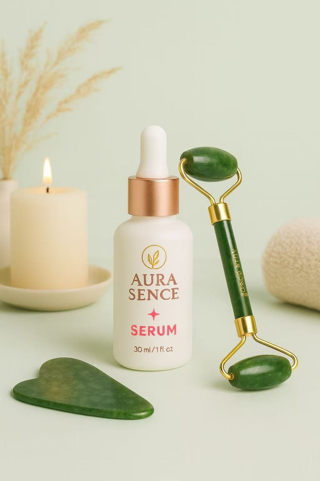 AURA STONES GUA SHA ET ROLLER